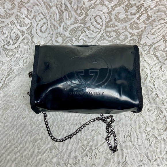 Vintage, Gucci Guilty , Black Enamel Amenity Pouch- Crossbody Bag - Picture 7 of 12